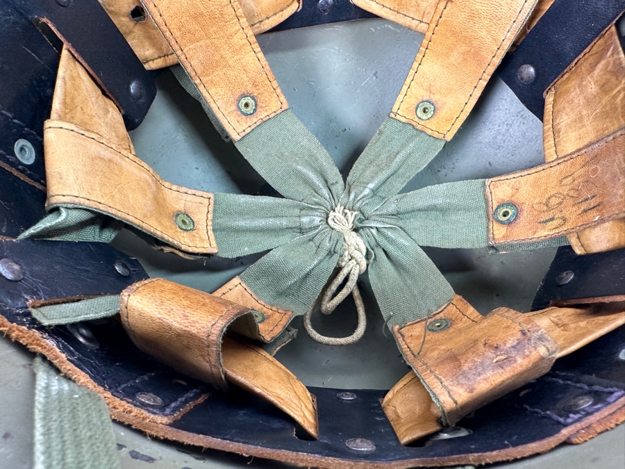 Vintage Original WWI Imperial German Metal Green Painted Stahlhelm Helmet / Used During The Finnish Army In WWII 11.25L X 5.75H [Photo 17]