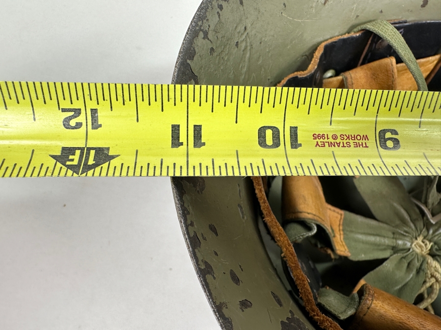 Vintage Original WWI Imperial German Metal Green Painted Stahlhelm Helmet / Used During The Finnish Army In WWII 11.25L X 5.75H [Photo 19]