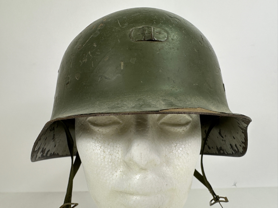 Vintage Original WWI Imperial German Metal Green Painted Stahlhelm Helmet / Used During The Finnish Army In WWII 11.25L X 5.75H [Photo 5]