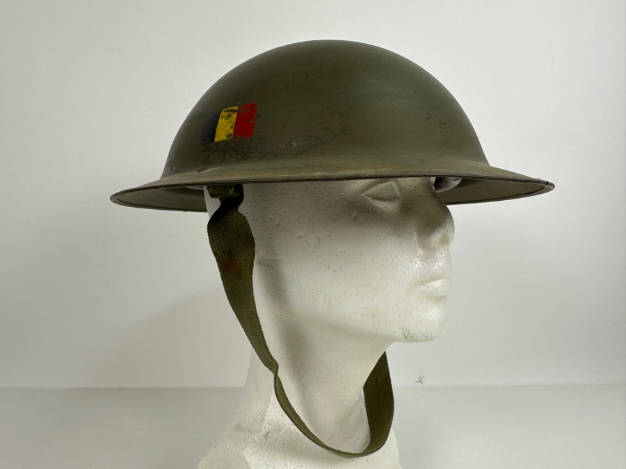 Original Vintage Belgium WWII Brodie Helmet Brigade Piron Which Saw Action During D-Day Landings And In The Netherlands 12.25L X 11W X 4.5H [Photo 7]