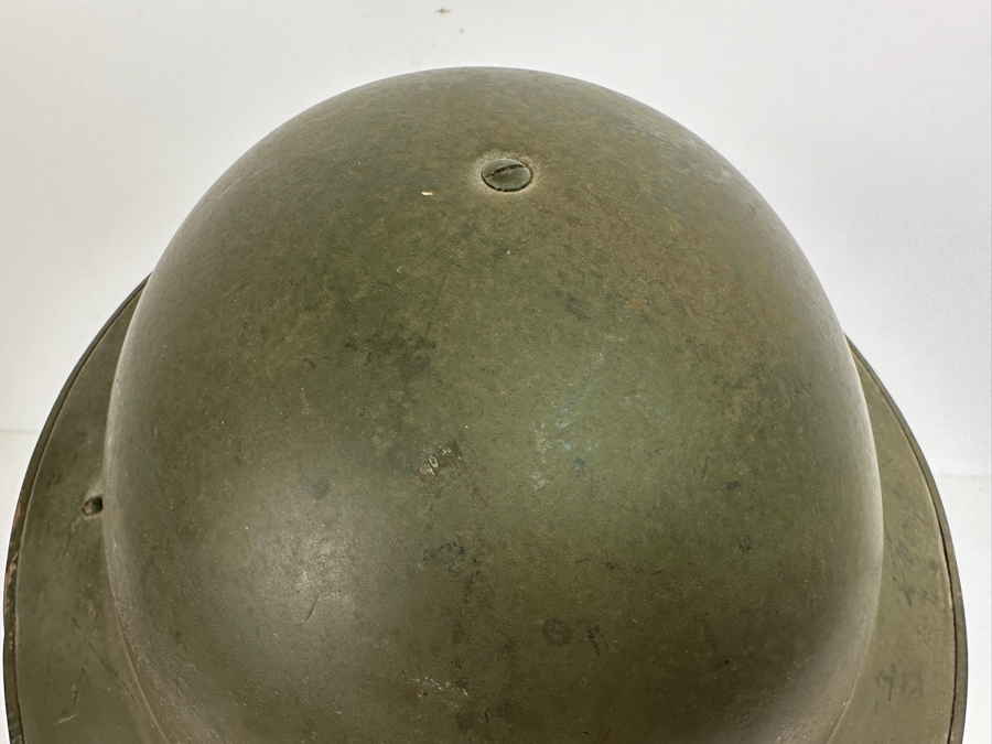 Original Vintage Belgium WWII Brodie Helmet Brigade Piron Which Saw Action During D-Day Landings And In The Netherlands 12.25L X 11W X 4.5H [Photo 14]