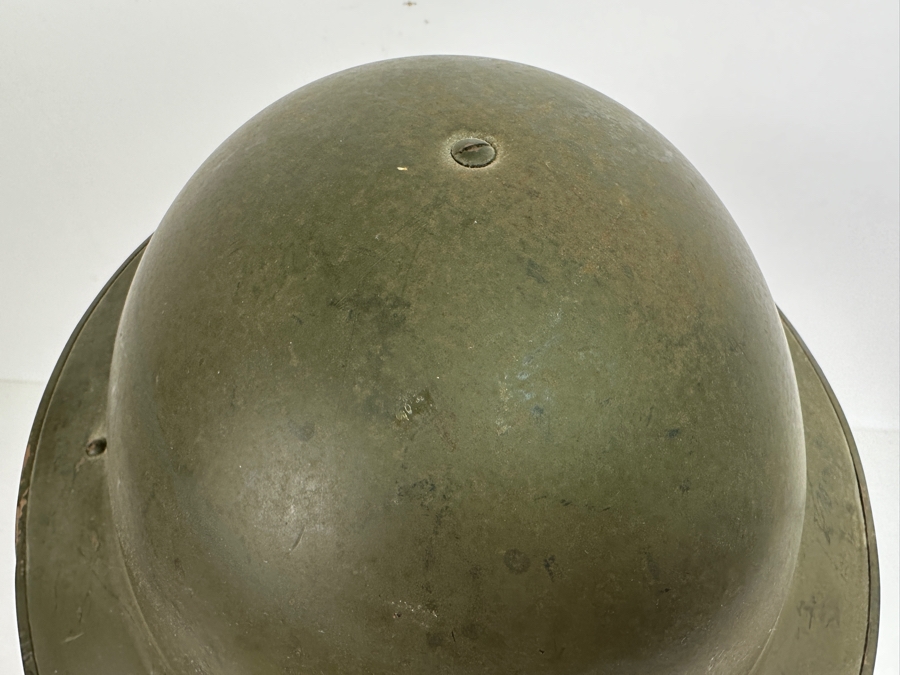 Original Vintage Belgium WWII Brodie Helmet Brigade Piron Which Saw Action During D-Day Landings And In The Netherlands 12.25L X 11W X 4.5H [Photo 15]