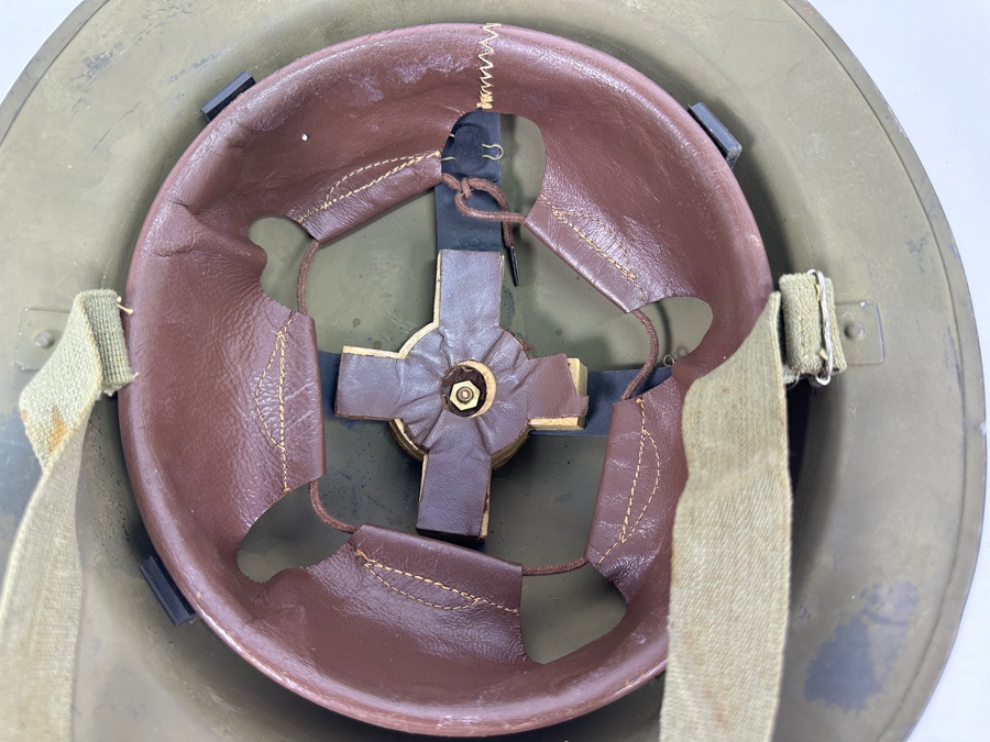 Original Vintage Belgium WWII Brodie Helmet Brigade Piron Which Saw Action During D-Day Landings And In The Netherlands 12.25L X 11W X 4.5H [Photo 18]