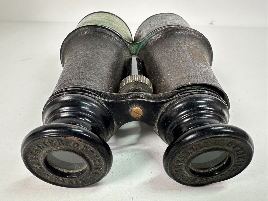 Vintage Chevalier Opticien Paris Leather Wrapped Binoculars (Leather Is Coming Off / Missing) - See Photos 6.5L [Photo 4]