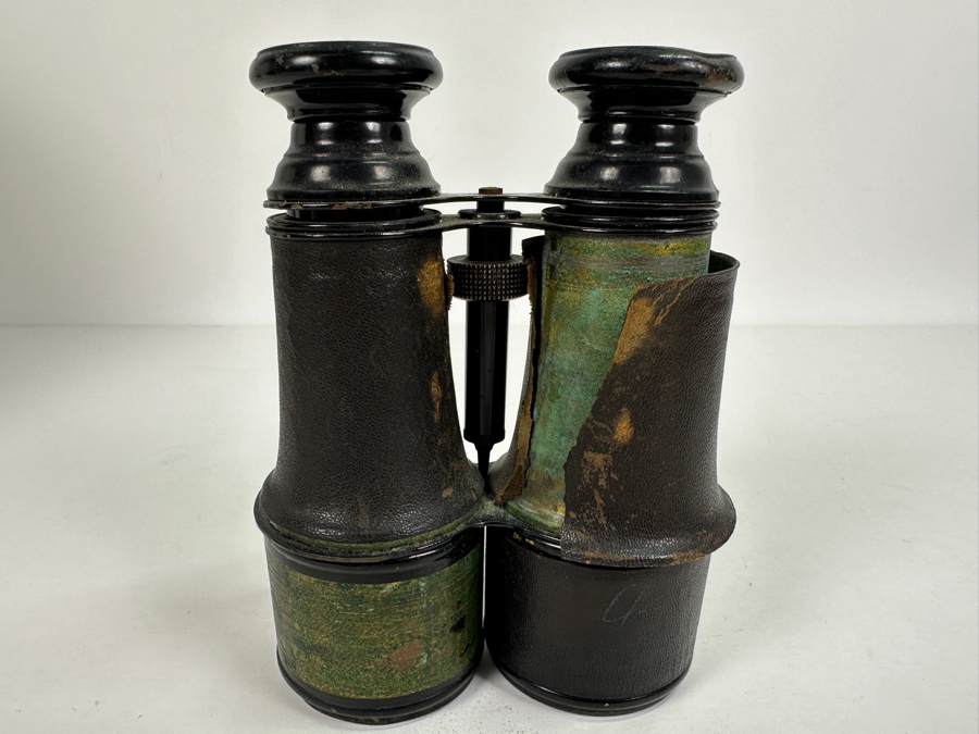 Vintage Chevalier Opticien Paris Leather Wrapped Binoculars (Leather Is Coming Off / Missing) - See Photos 6.5L [Photo 3]