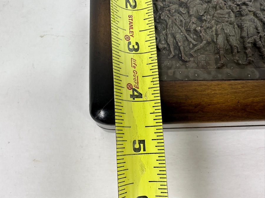 Repousse Silverplate Top Depicting Rembrandt's Night Watch Scene Wooden Box From Holland Voorschoten 6W X 4.5D X 2.25H [Photo 13]