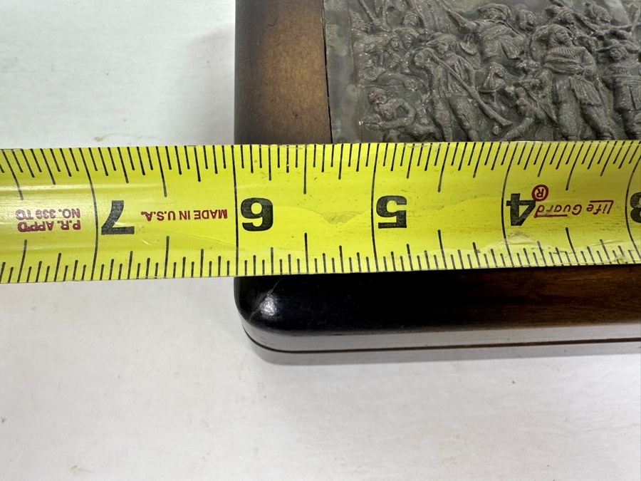 Repousse Silverplate Top Depicting Rembrandt's Night Watch Scene Wooden Box From Holland Voorschoten 6W X 4.5D X 2.25H [Photo 12]