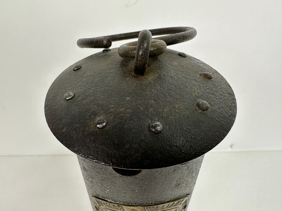 Antique E. Thomas & Williams Ltd. Type No. 4 Miner's Brass Oil Lamp Makers Aberdare 11.5H [Photo 7]