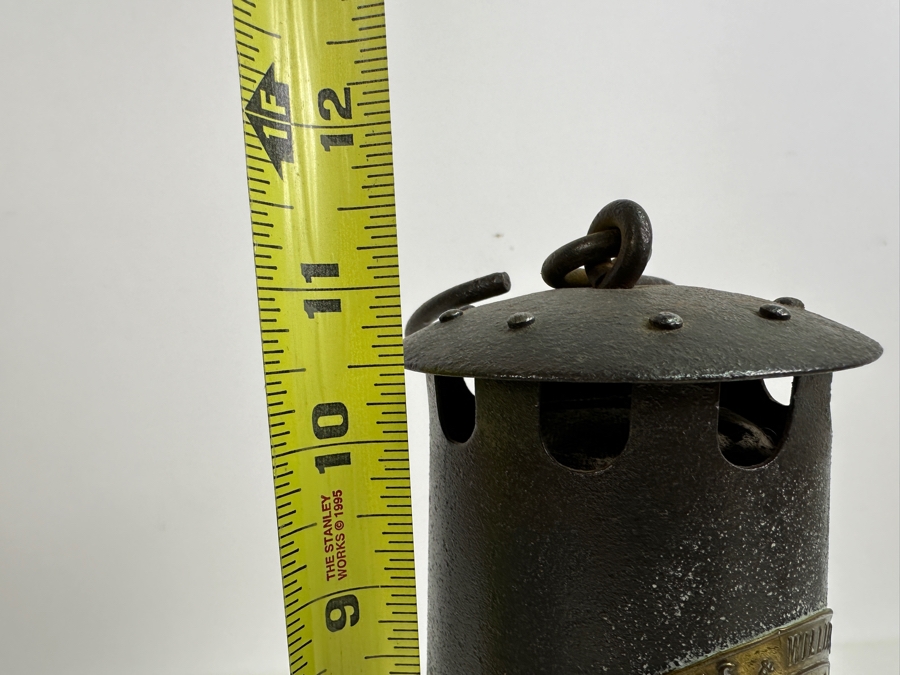 Antique E. Thomas & Williams Ltd. Type No. 4 Miner's Brass Oil Lamp Makers Aberdare 11.5H [Photo 14]