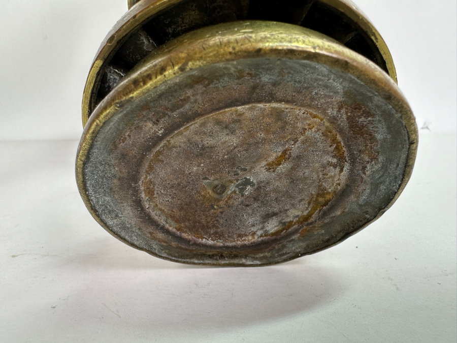 Antique E. Thomas & Williams Ltd. Type No. 4 Miner's Brass Oil Lamp Makers Aberdare 11.5H [Photo 13]