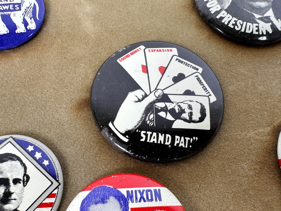 Collection Of Old United States Presidential Campaign Buttons With Display Frame - See Photos [Photo 20]