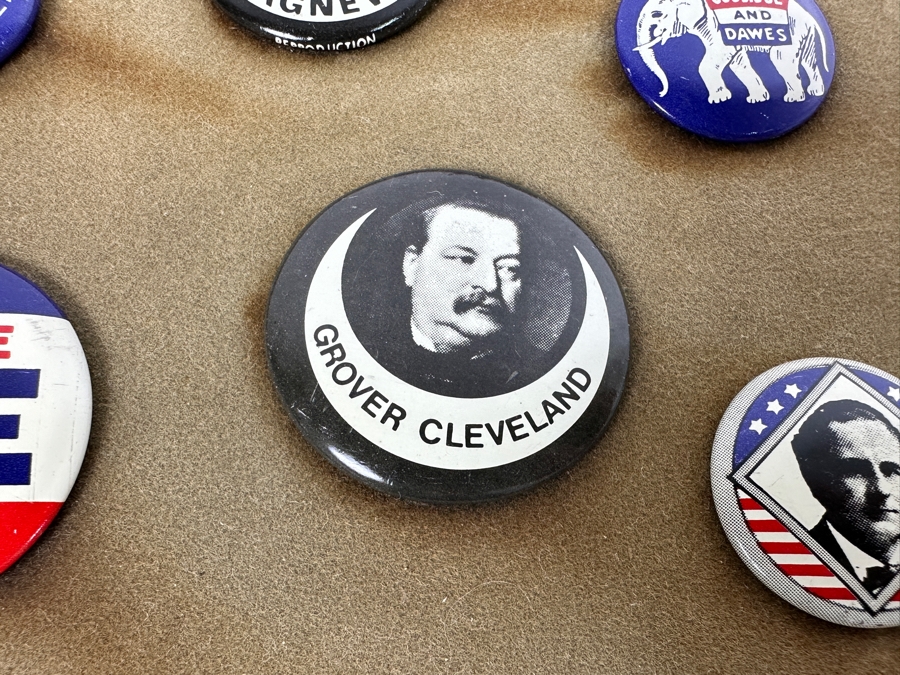 Collection Of Old United States Presidential Campaign Buttons With Display Frame - See Photos [Photo 23]