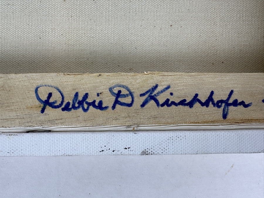 Original Abstract San Diego Harbor Painting On Canvas Artist Signed On Back 2016 12 X 12 [Photo 6]