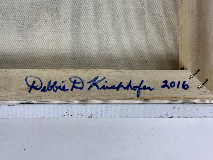 Original Abstract San Diego Harbor Painting On Canvas Artist Signed On Back 2016 12 X 12 [Photo 5]