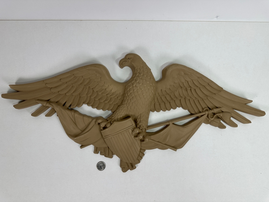 Vintage 1959 Molded Plastic American Eagle & Shield Unpainted 3867 Wall Decor [Photo 2]