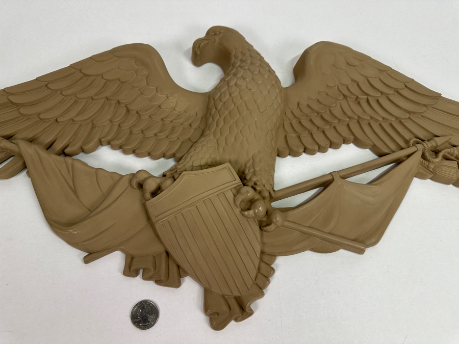 Vintage 1959 Molded Plastic American Eagle & Shield Unpainted 3867 Wall Decor [Photo 4]