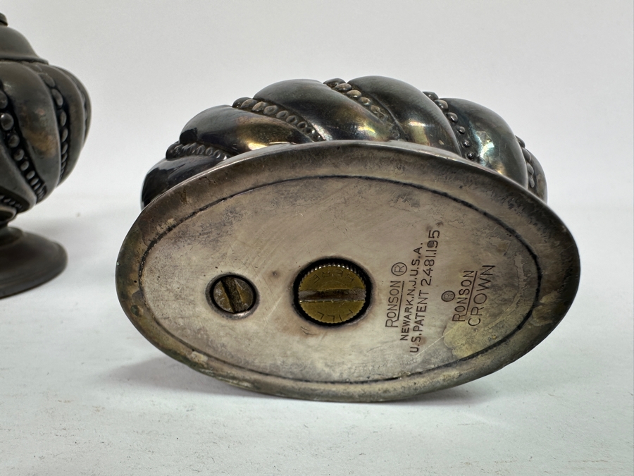 Pair Of Repousse Metal Ashtrays & Pair Of Ronson Lighters [Photo 6]