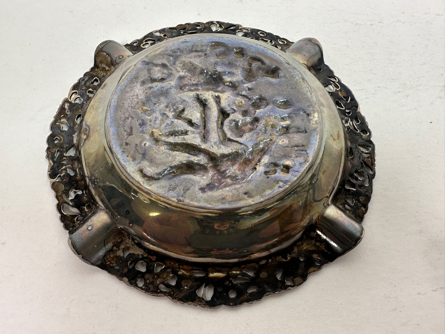 Pair Of Repousse Metal Ashtrays & Pair Of Ronson Lighters [Photo 7]