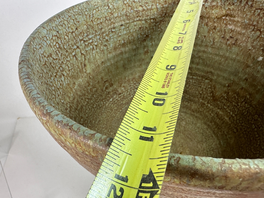 Impressively Large Mid-Century Modern Chalice Art Pottery Vase With Protruding Cylinders And Holes In Base 11.5W X 22H [Photo 11]