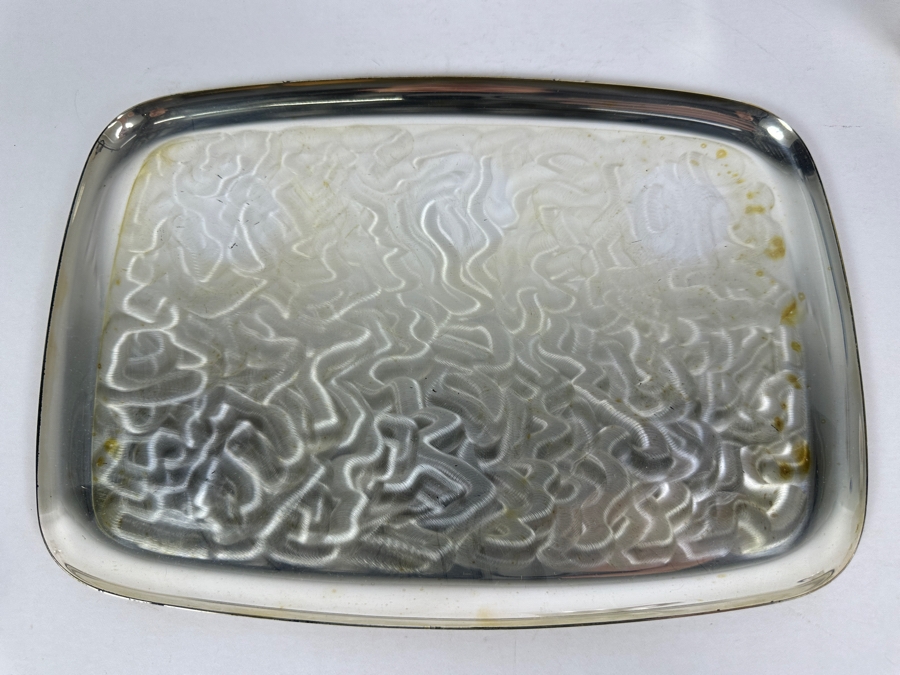 Vintage Mid-Century Modern Six Silverplated Cups With Matching Tray 11.75 X 8 [Photo 4]