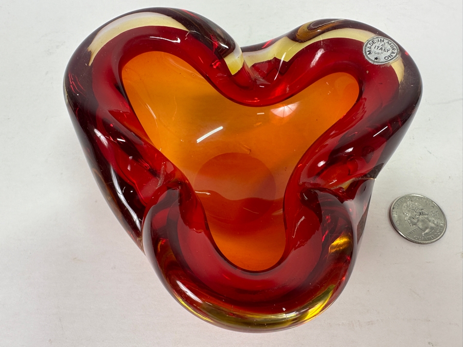 Vintage Mid-Century Murano Italian Ashtray 5W X 2H [Photo 2]