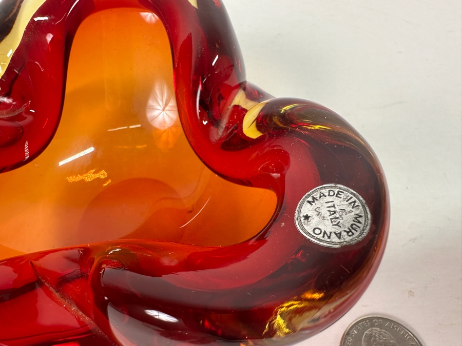 Vintage Mid-Century Murano Italian Ashtray 5W X 2H [Photo 7]