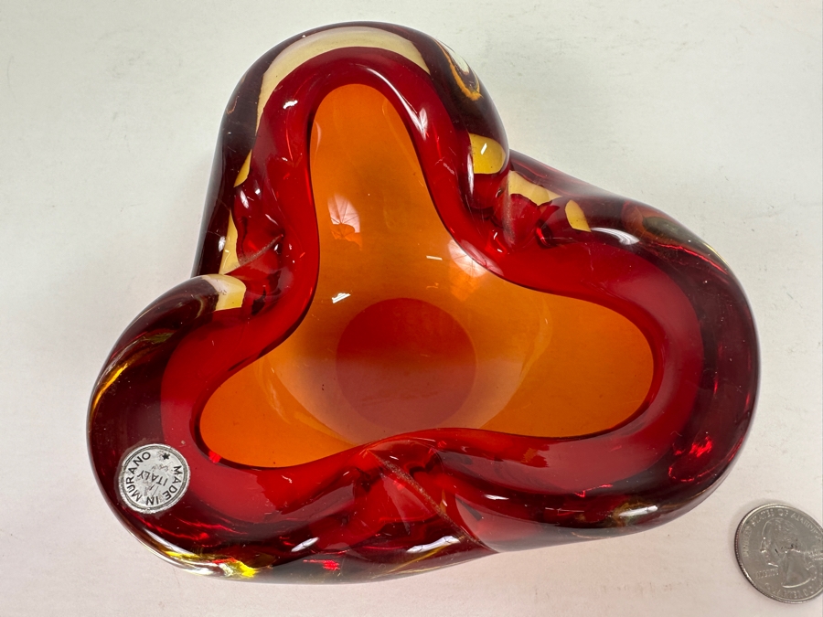 Vintage Mid-Century Murano Italian Ashtray 5W X 2H [Photo 9]