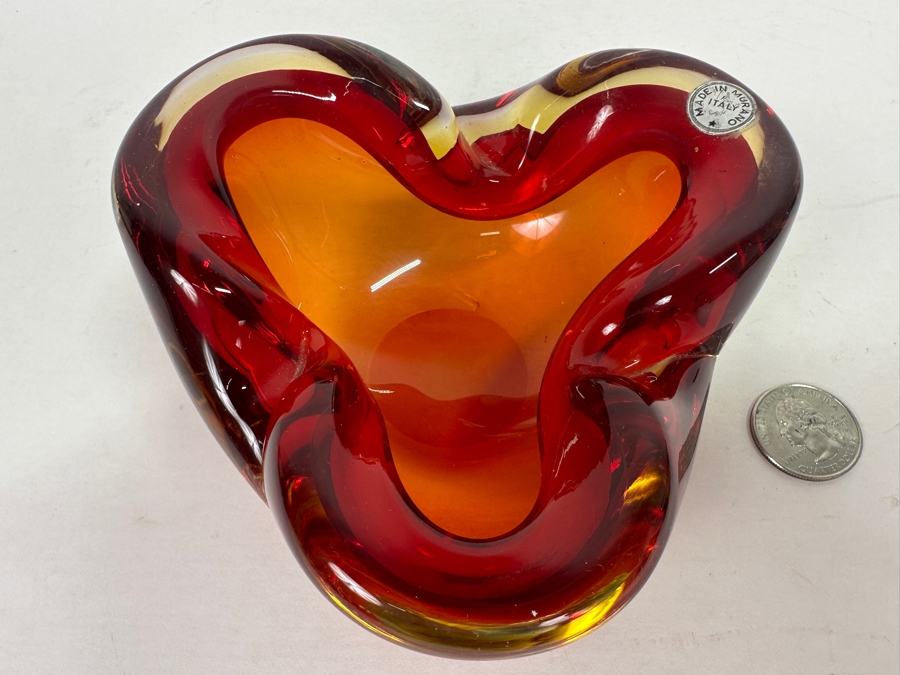 Vintage Mid-Century Murano Italian Ashtray 5W X 2H [Photo 3]