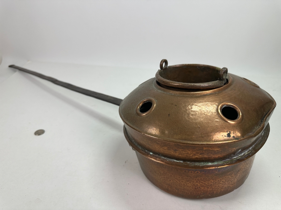 Antique Copper Bed Warmer 38L [Photo 3]