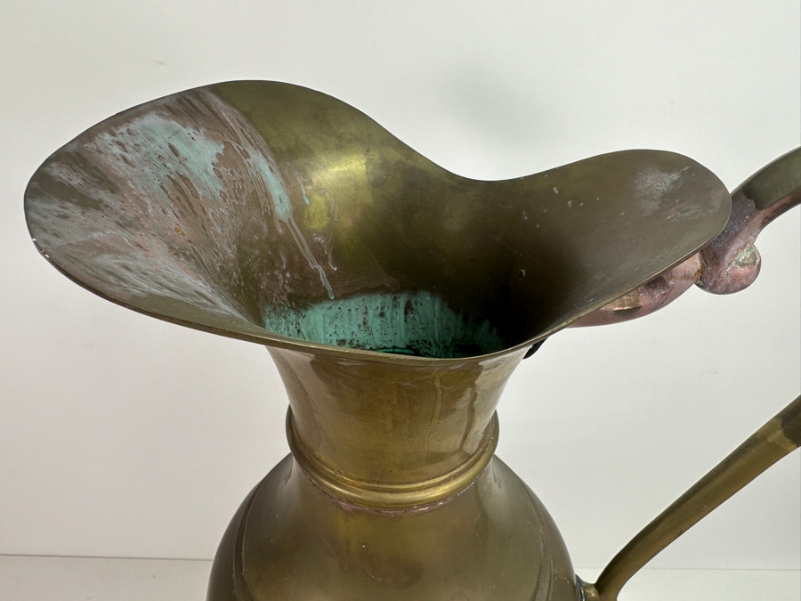 Large Brass Ewer Vessel With Handle 23'H [Photo 6]