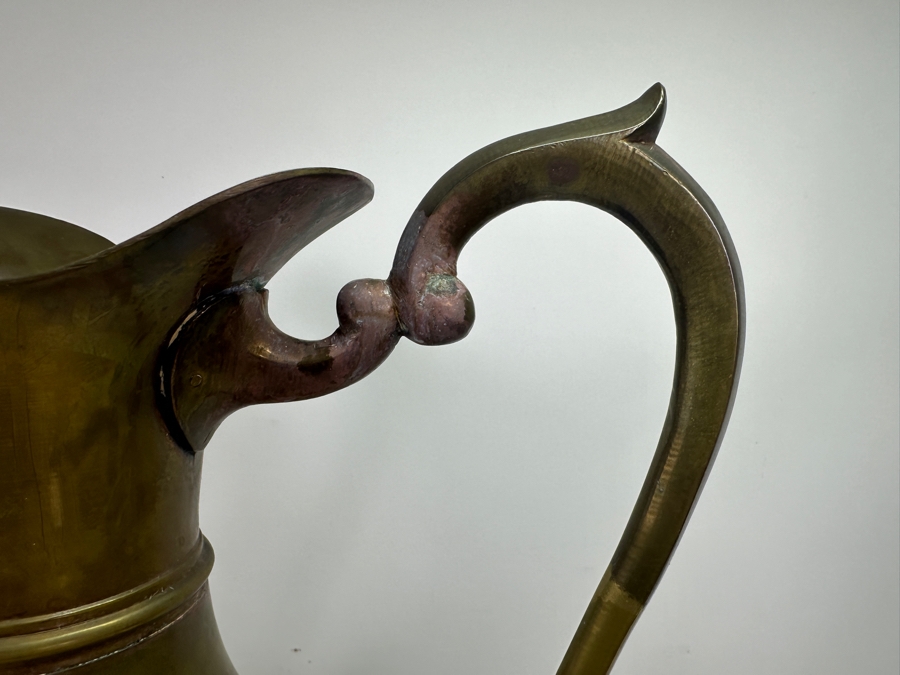 Large Brass Ewer Vessel With Handle 23'H [Photo 5]