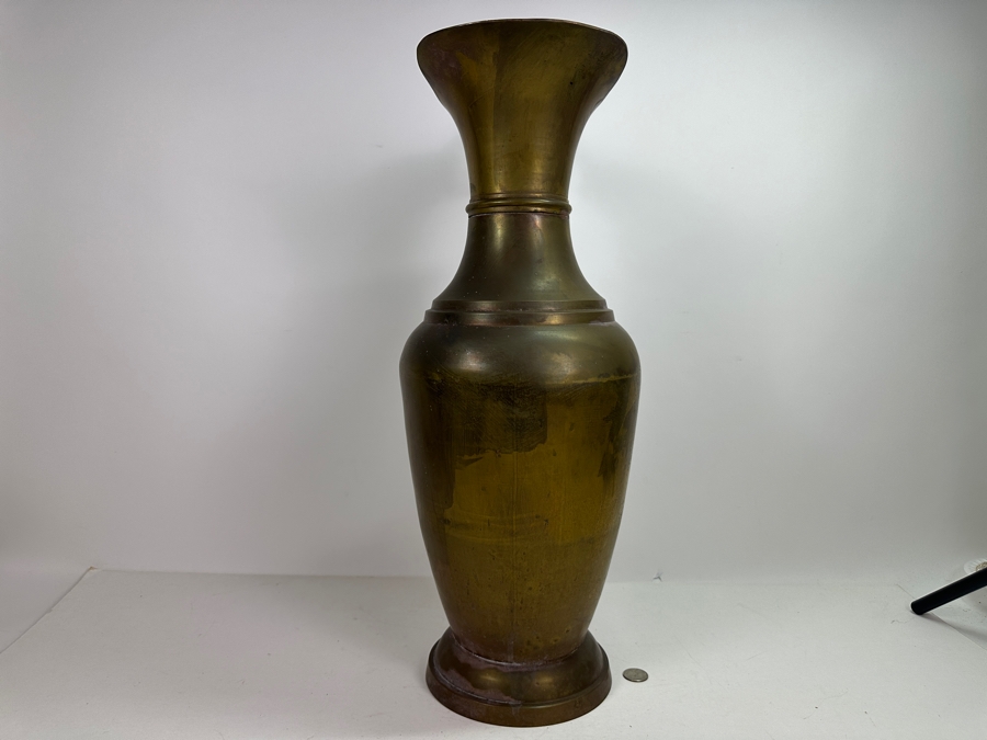 Large Brass Ewer Vessel With Handle 23'H [Photo 7]