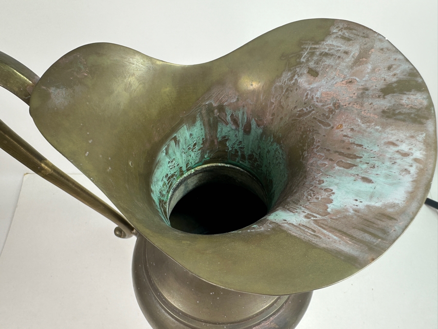 Large Brass Ewer Vessel With Handle 23'H [Photo 11]