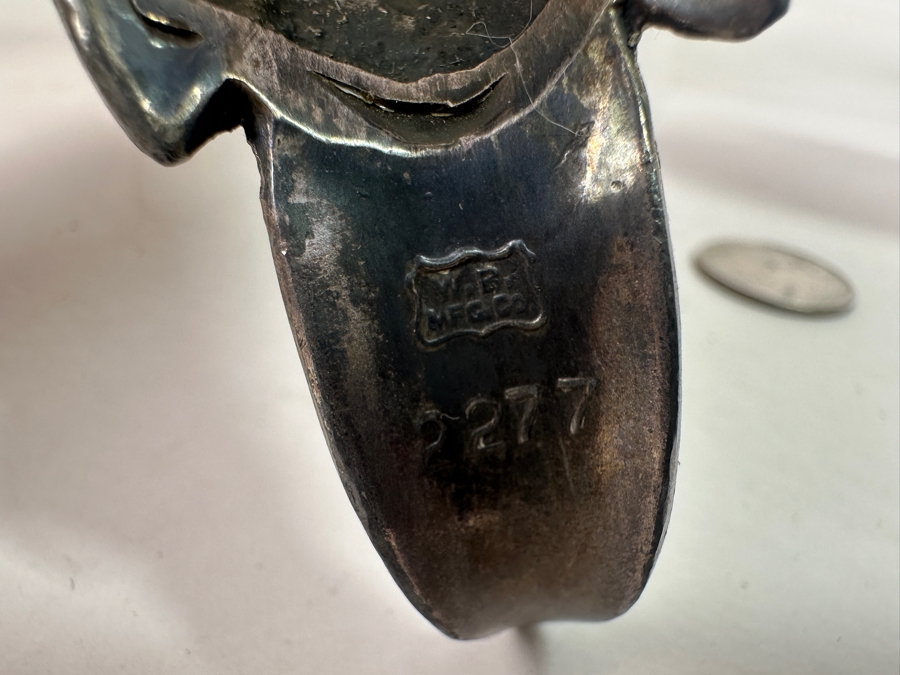 Pair Of Art Deco Silverplate Weidlich Bros Ibis Peacock Bird Figurines 2277 12'L X 6.5'H [Photo 7]