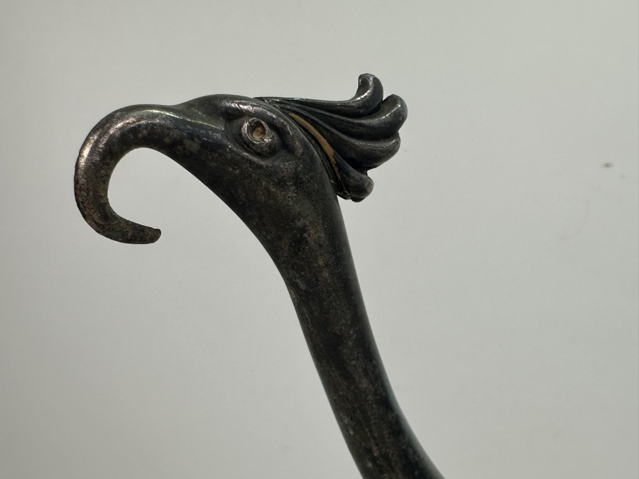 Pair Of Art Deco Silverplate Weidlich Bros Ibis Peacock Bird Figurines 2277 12'L X 6.5'H [Photo 4]