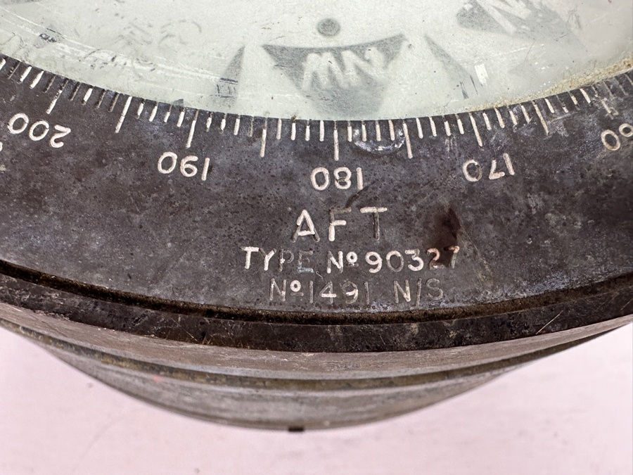 Vintage Nautical Ship's Sestrel Co Henry Browne & So Ltd Dead-Beat No. 1491N Maritime Compass Barking & London Working 10'W X 5.5'H [Photo 9]
