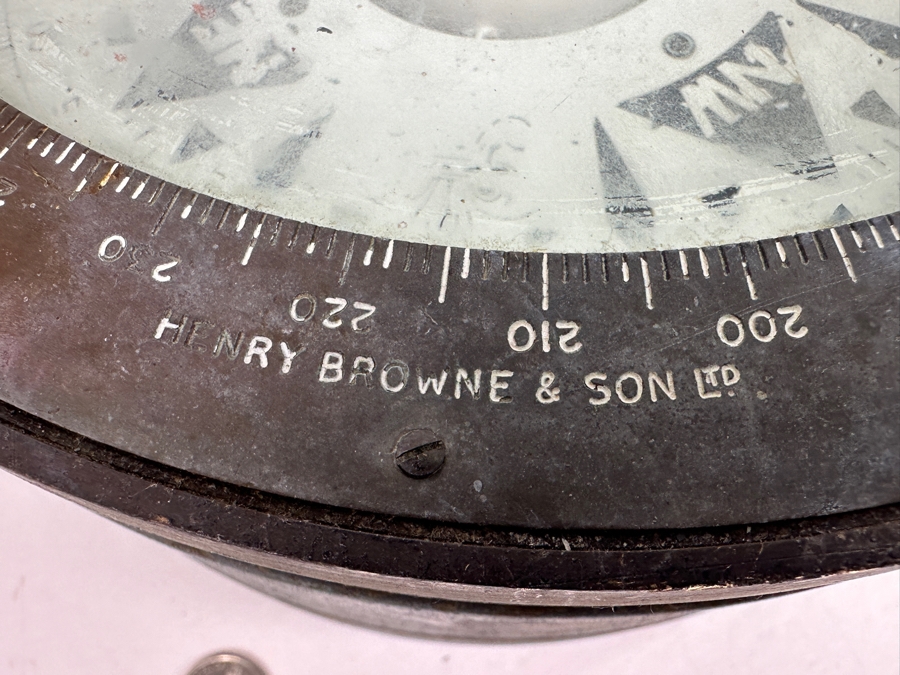 Vintage Nautical Ship's Sestrel Co Henry Browne & So Ltd Dead-Beat No. 1491N Maritime Compass Barking & London Working 10'W X 5.5'H [Photo 8]