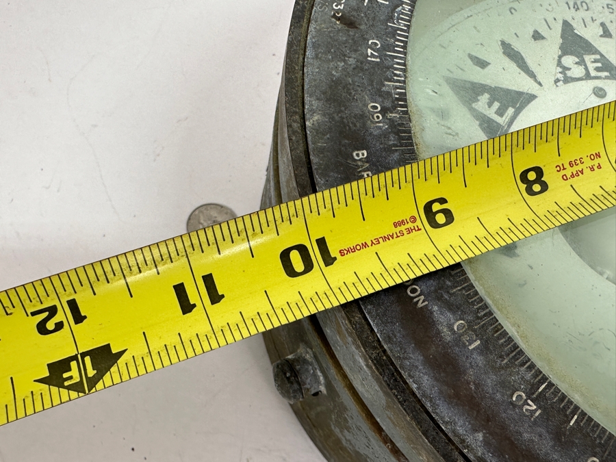 Vintage Nautical Ship's Sestrel Co Henry Browne & So Ltd Dead-Beat No. 1491N Maritime Compass Barking & London Working 10'W X 5.5'H [Photo 16]