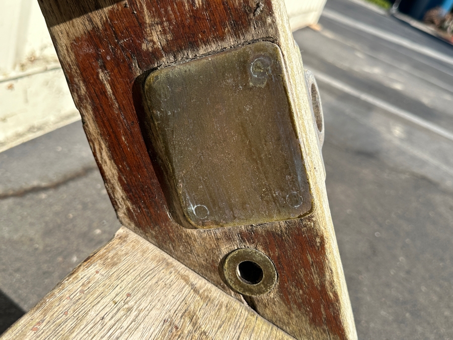 Vintage Heavy Duty Wooden / Metal Ship's 3-Step Ladder [Photo 3]