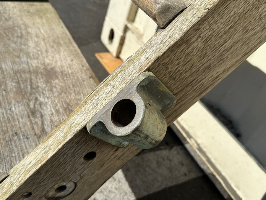 Vintage Heavy Duty Wooden / Metal Ship's 3-Step Ladder [Photo 7]