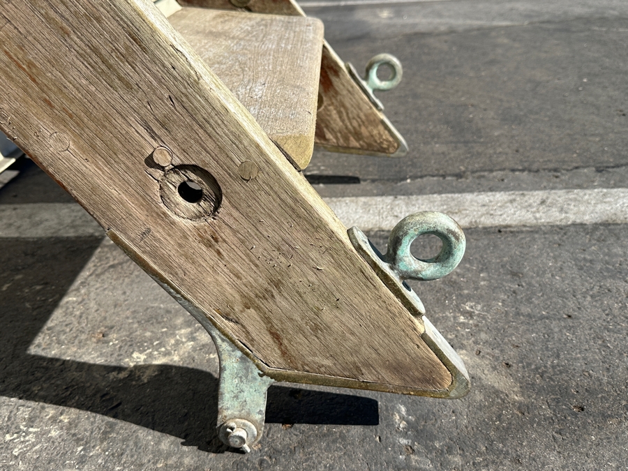 Vintage Heavy Duty Wooden / Metal Ship's 3-Step Ladder [Photo 5]
