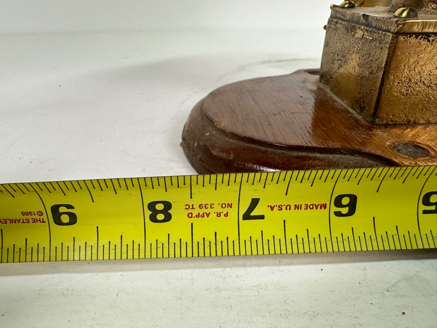 Vintage The Wood Freeman 'Metal Marine Pilot' Fircrest Tacoma, WA 'It Holds The Course You Give It' Brass Compass 7.5W X 7D X 9.25H [Photo 22]