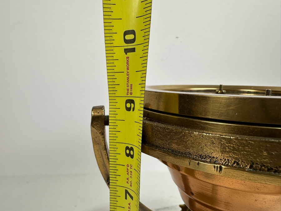 Vintage The Wood Freeman 'Metal Marine Pilot' Fircrest Tacoma, WA 'It Holds The Course You Give It' Brass Compass 7.5W X 7D X 9.25H [Photo 24]