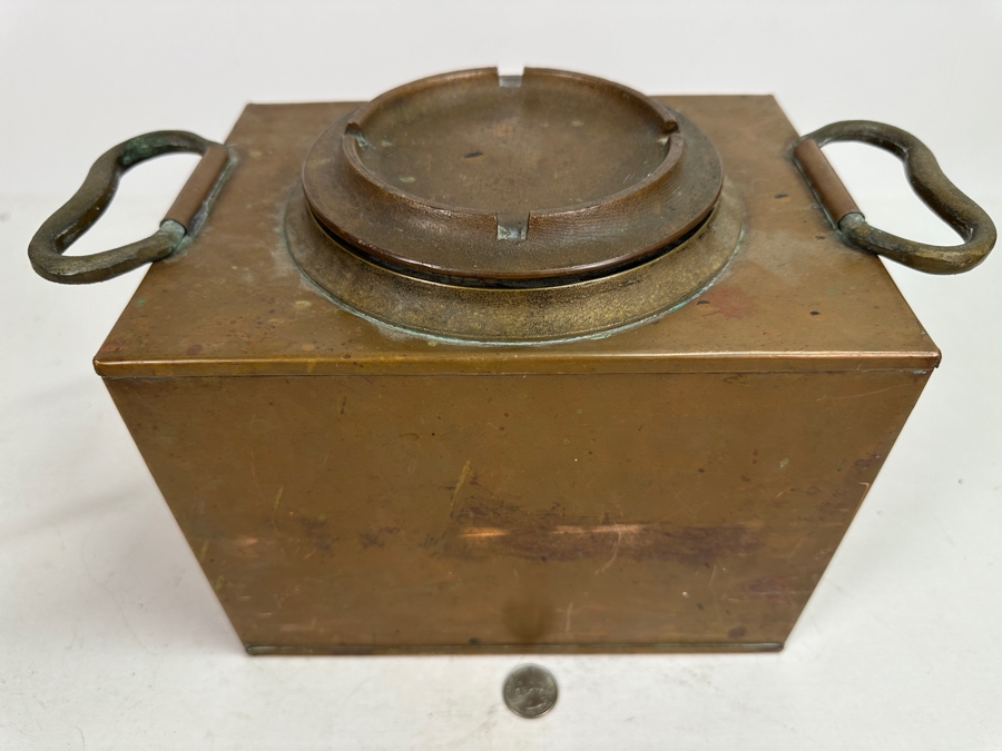 Vintage Heavy Copper Fresh Water Tank From A Vintage Life Boat 9.5W X 7D X 8.5H [Photo 3]