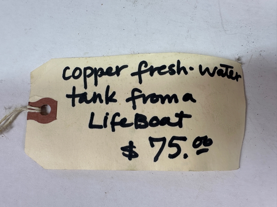 Vintage Heavy Copper Fresh Water Tank From A Vintage Life Boat 9.5W X 7D X 8.5H [Photo 12]