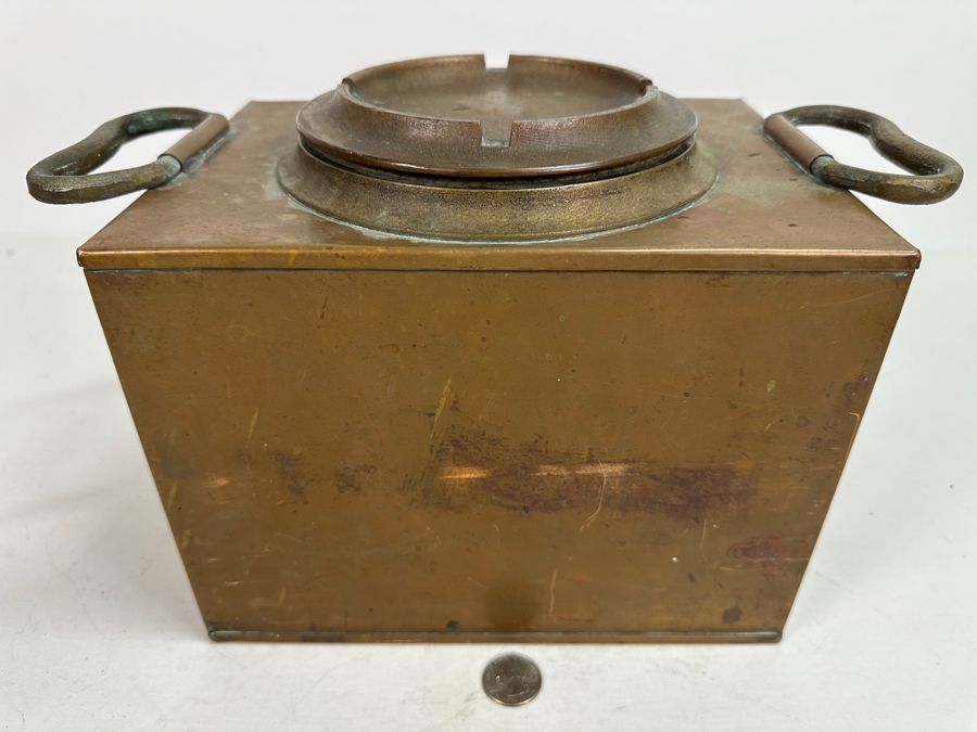 Vintage Heavy Copper Fresh Water Tank From A Vintage Life Boat 9.5W X 7D X 8.5H [Photo 2]