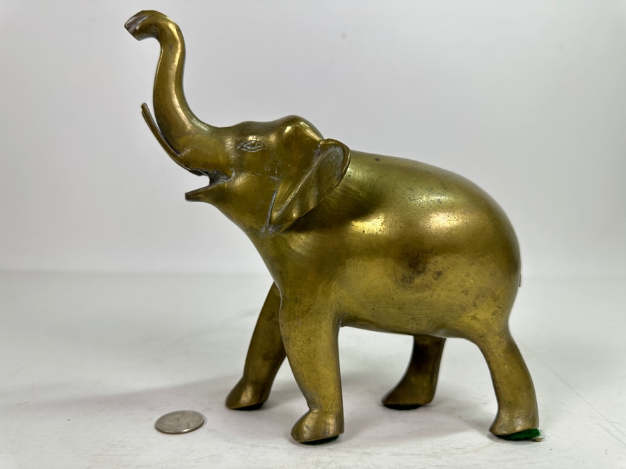 Vintage Brass Elephant Figurine 8W X 8H [Photo 2]