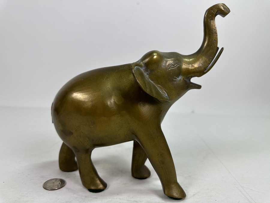 Vintage Brass Elephant Figurine 8W X 8H [Photo 4]