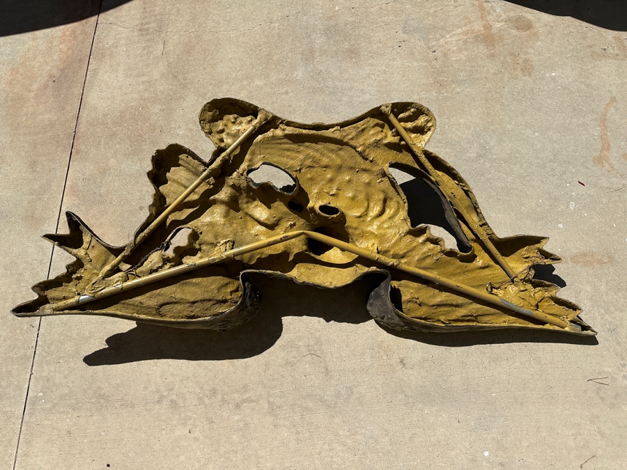 RARE Huge Vintage 1973 Finesse Orig FIBERGLASS Hand Painted 6' Wingspan Architectural American Eagle & Shield 6'W X 30'H X 10'D [Photo 5]