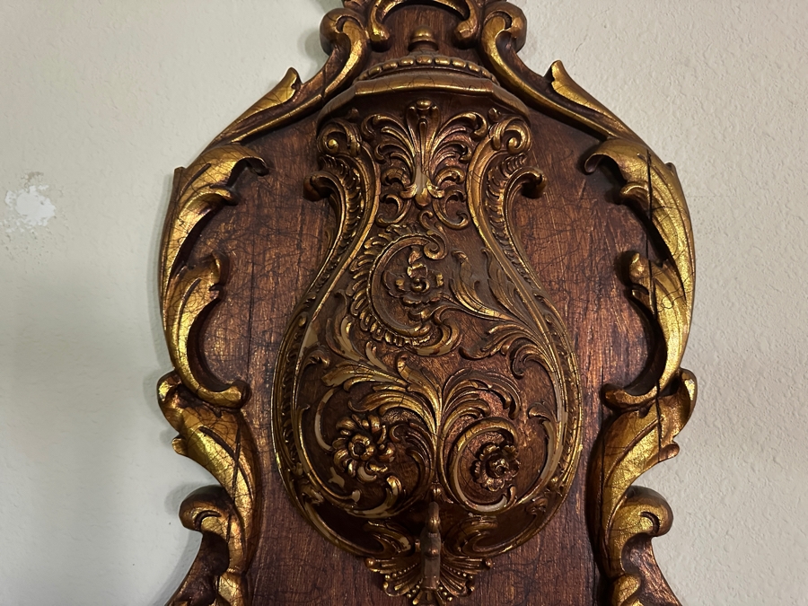 Large Vintage Hollywood Regency Plastic Decorative Wall Fountain Planter Lavabo Plaque 24'W X 45'H [Photo 3]